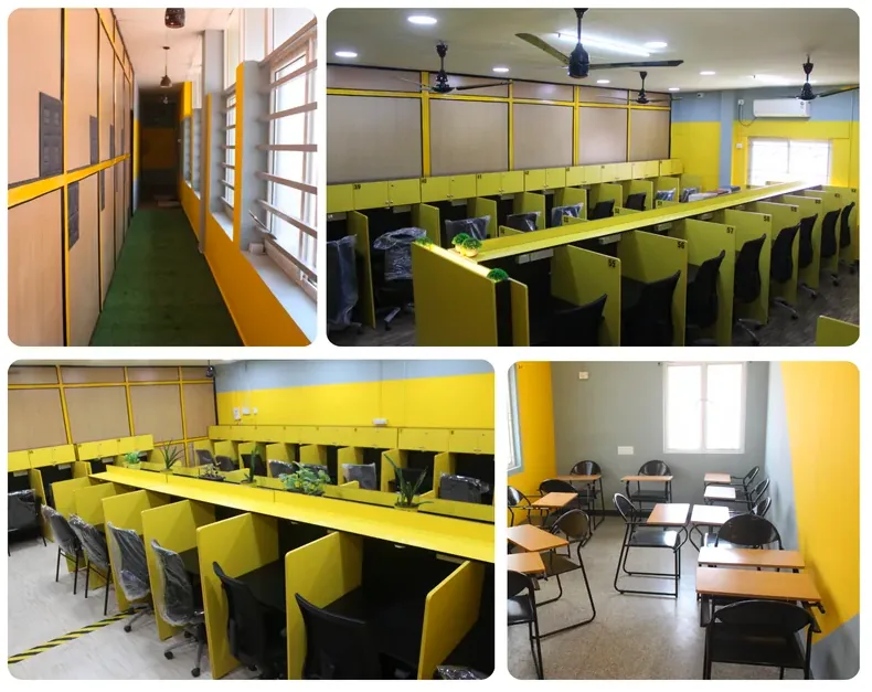 Study cabins inside the 100ft Road branch