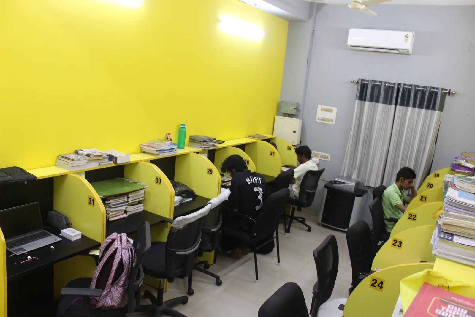 Numbered study cabins at Ram Nagar